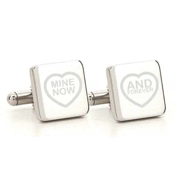 Personalised Silver Engraved Square Cufflinks