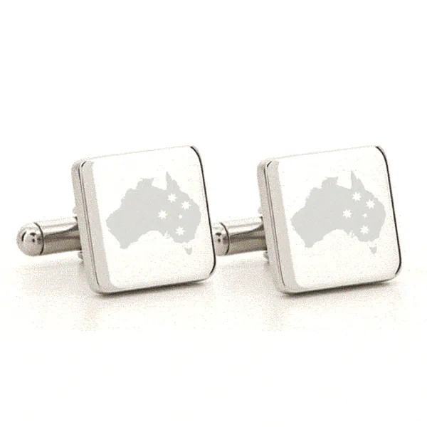 Personalised Silver Engraved Square Cufflinks