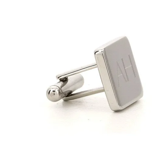 Personalised Silver Engraved Square Cufflinks
