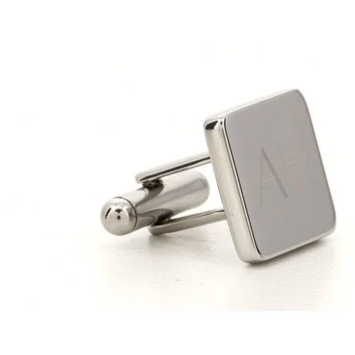 Personalised Silver Engraved Square Cufflinks