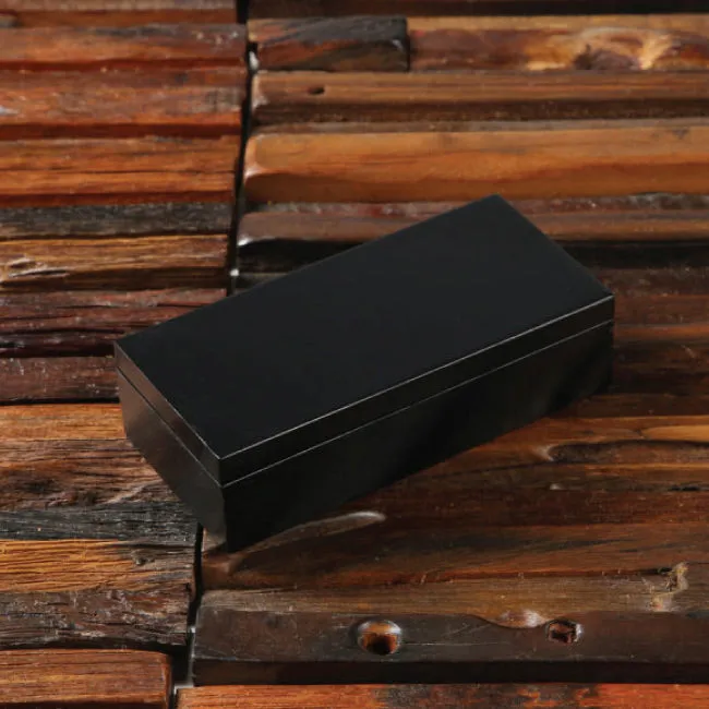 Personalized Rectangular Cufflink, Money Clip, And Tie Clip Box Set