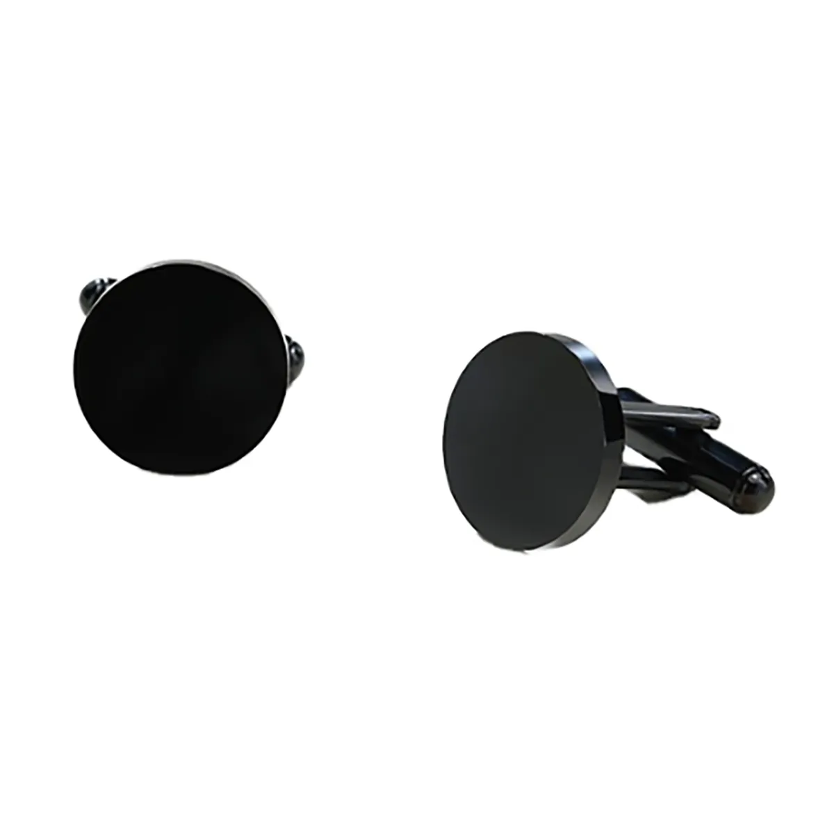 Personalized Round Black Cufflinks