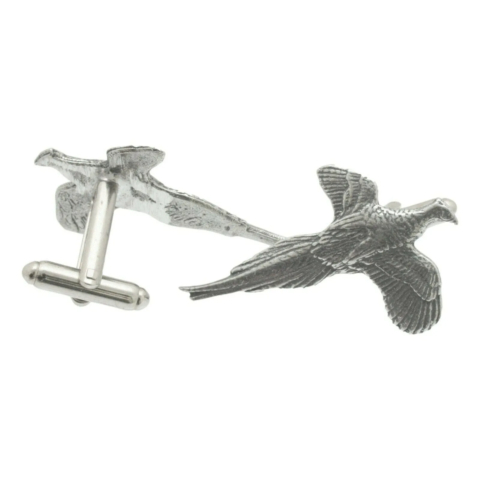 Pheasant English Pewter Cufflinks Set In Box