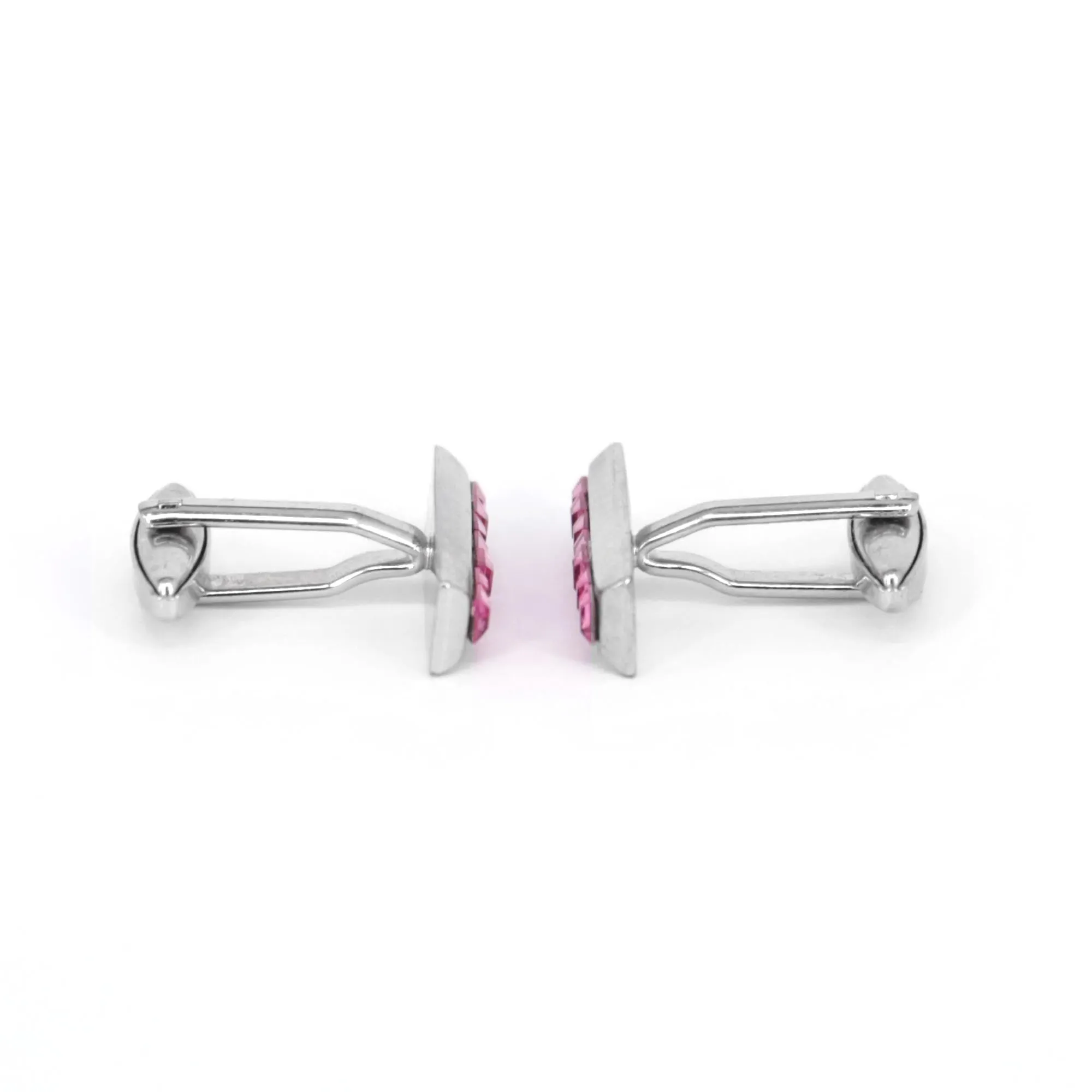 Pink Crystals Slim Rectangle Cufflink