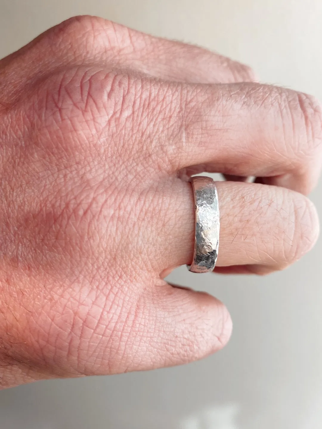 Platinum Textured 'Alchemy' 5mm Band
