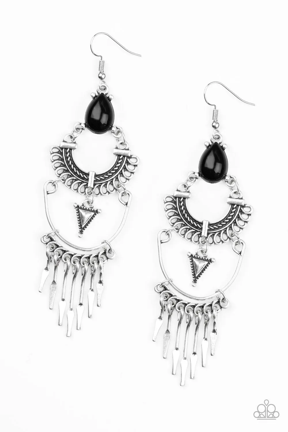Progressively Pioneer Black-Earrings