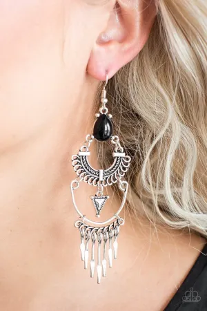Progressively Pioneer Black-Earrings