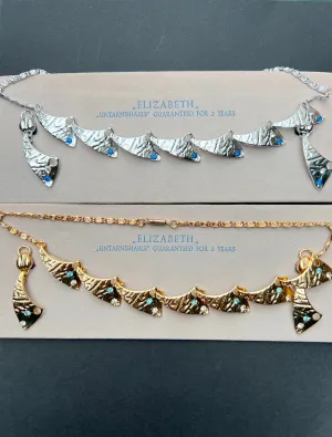 Rather Striking Mid Century Necklace and Clip On Earrings Set