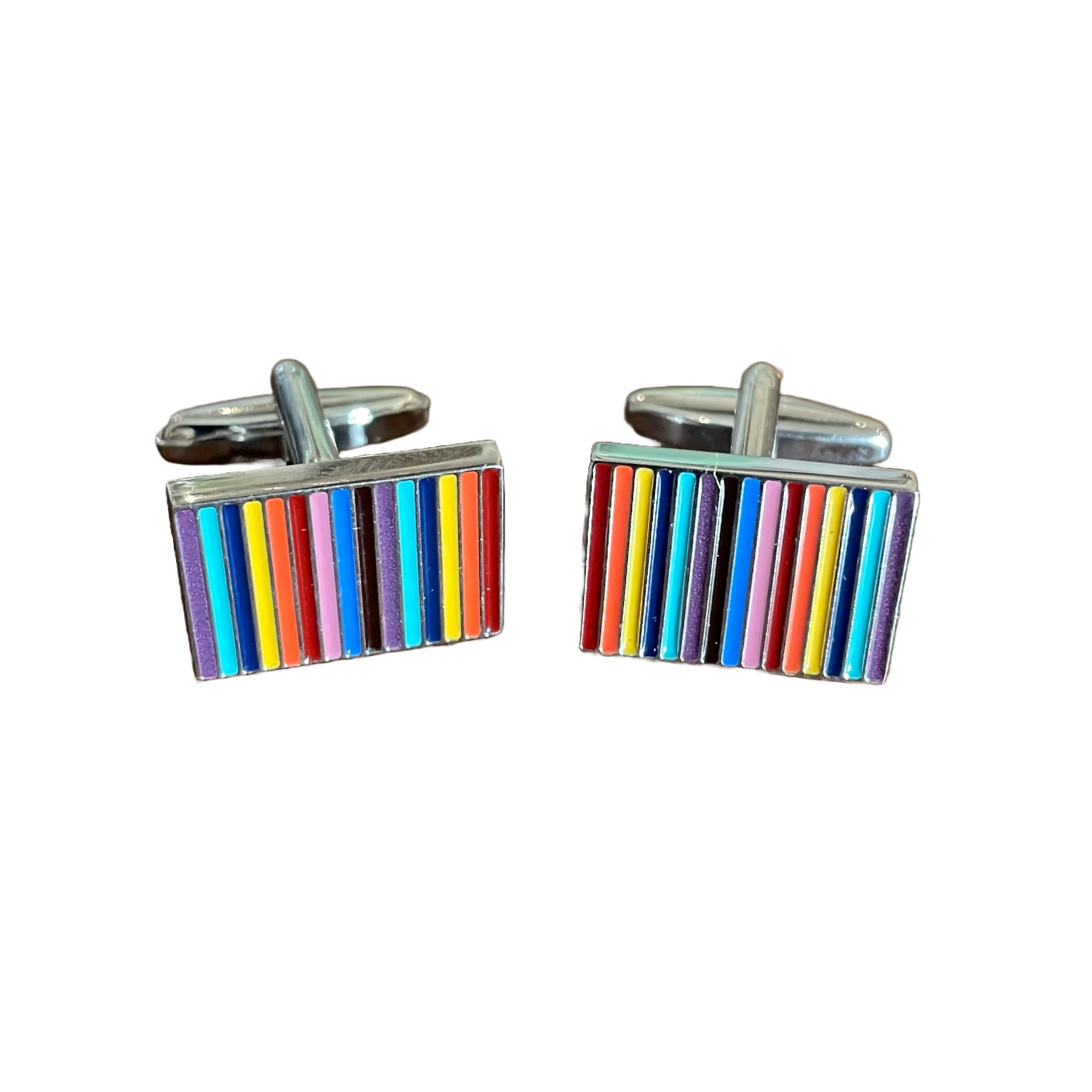 Rectangle Stripe Cufflinks