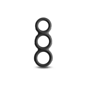 Renegade Threefold Triple Super Stretchy Penis Ring Black