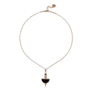 Reversible Black and Gold art deco vintage necklace: Vintage pendant necklace