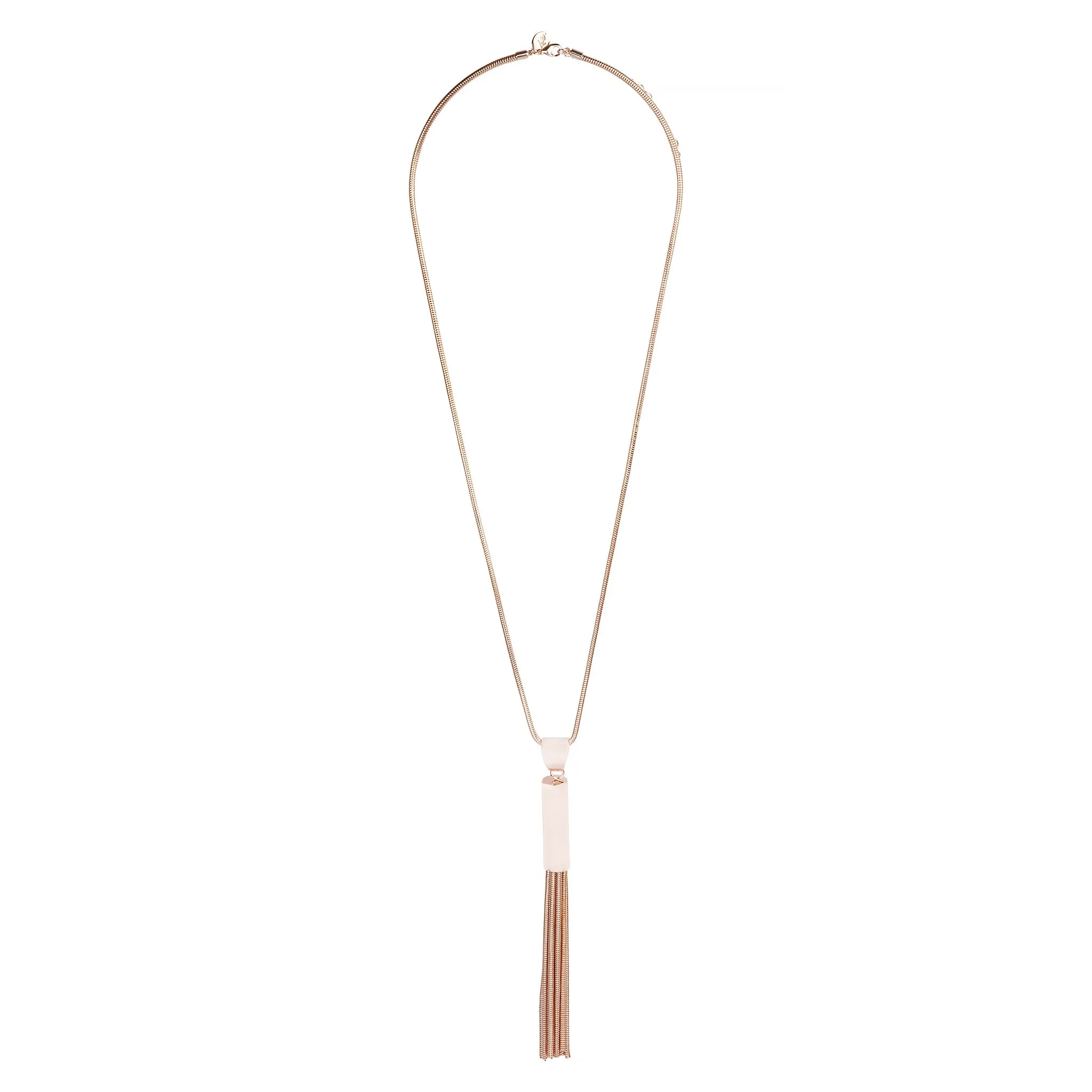 Rose Gold Slinky Chain Tassel Lariat