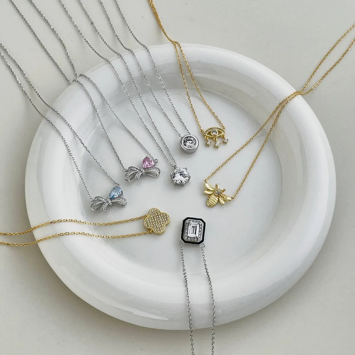 Round Solitaire Simulated Diamond Pendant Necklace - 1Ct./2Ct./3Ct.