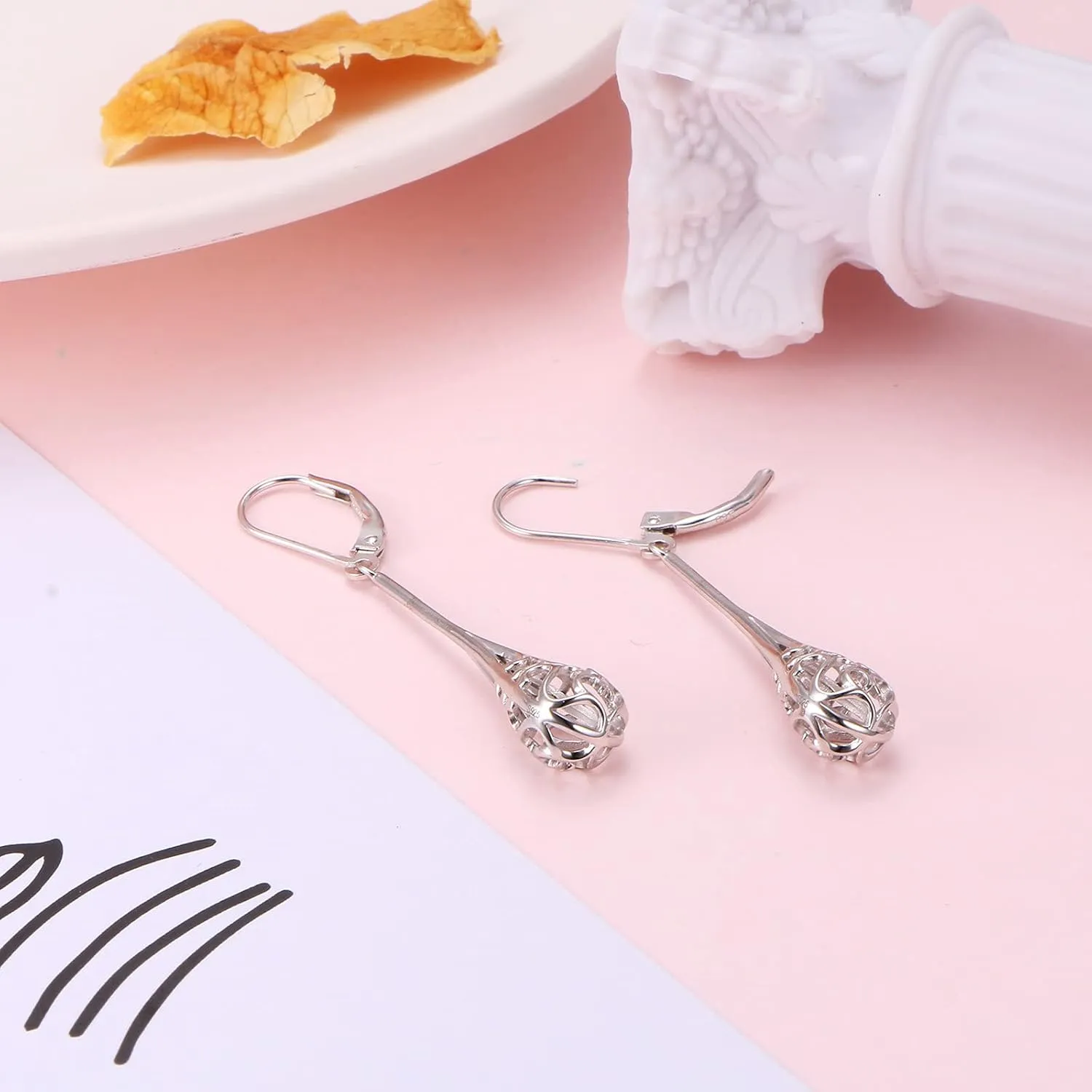 S925 Sterling Silver Vertical Drop Dangle Earrings Gift for Women Teenage