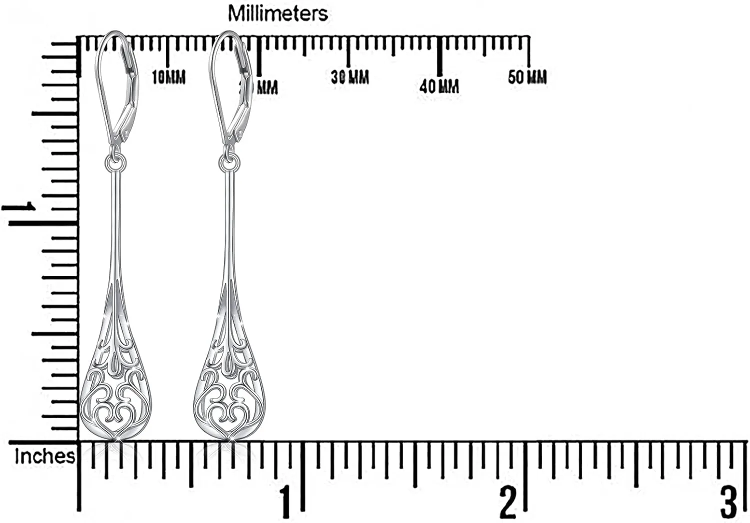 S925 Sterling Silver Vertical Drop Dangle Earrings Gift for Women Teenage