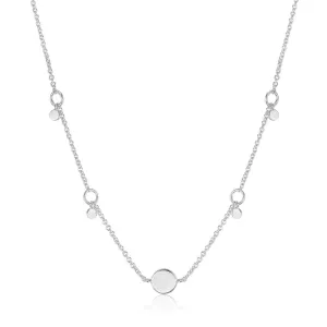 Silver Geometry Drop Discs Necklace