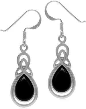 Silvershake Pear Shape Cabochon Stones White Gold Plated or 18K Yellow Gold Plated 925 Sterling Silver Triquetra Trinity Celtic Knot Drop Dangle Hook Earrings Jewelry for Women Silvershake Pear Shape Cabochon Stones White Gold Plated or 18K Yellow Gold Plated 925 Sterling Silver Triquetra Trinity Celtic Knot Drop Dangle Hook Earrings Jewelry for Women
