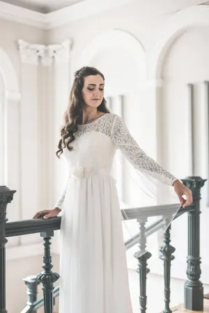 Simple bridal veil, Narrow wedding veil - JANE