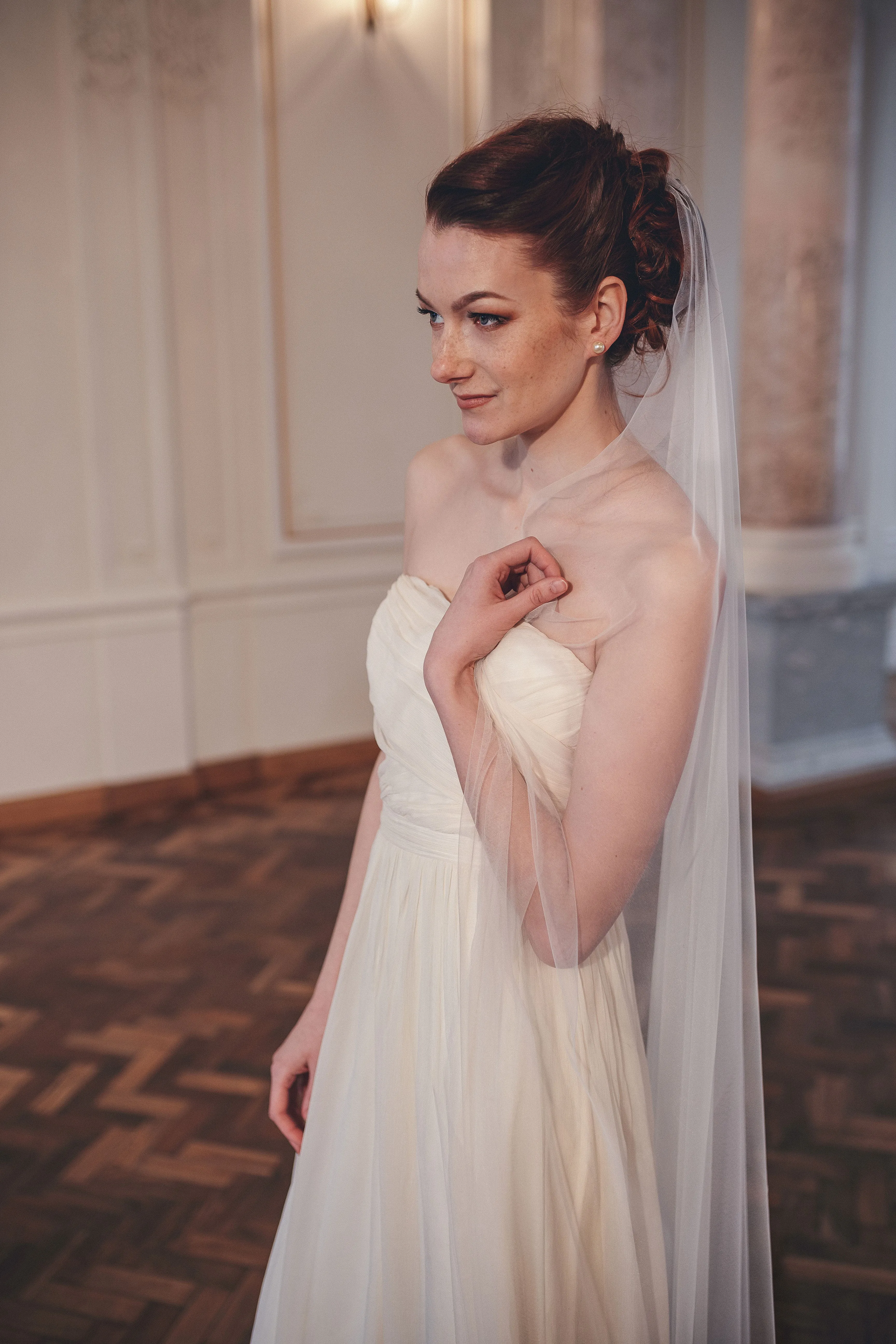 Simple no gather veil from Italian tulle - BLANCHE