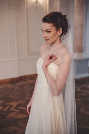 Simple no gather veil from Italian tulle - BLANCHE