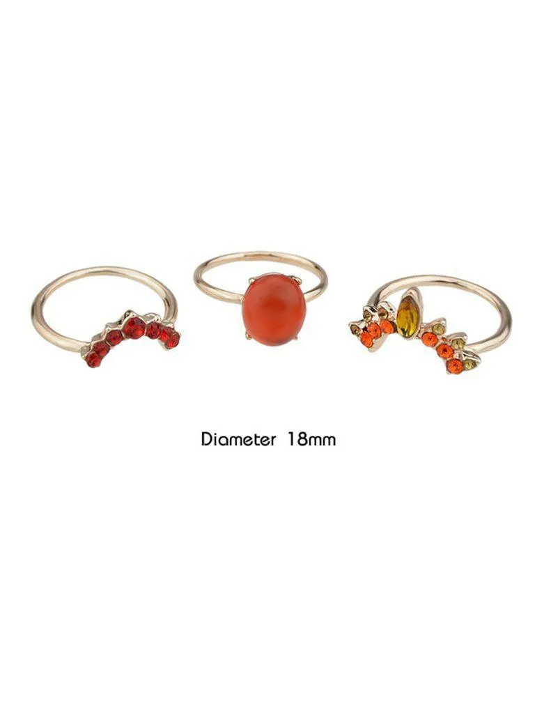 Size 8 Gem Rings 3-Pieces Set