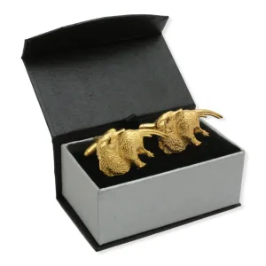 Spaniel with Pheasant Gold Plated 22ct Luxury Cufflinks Gundog