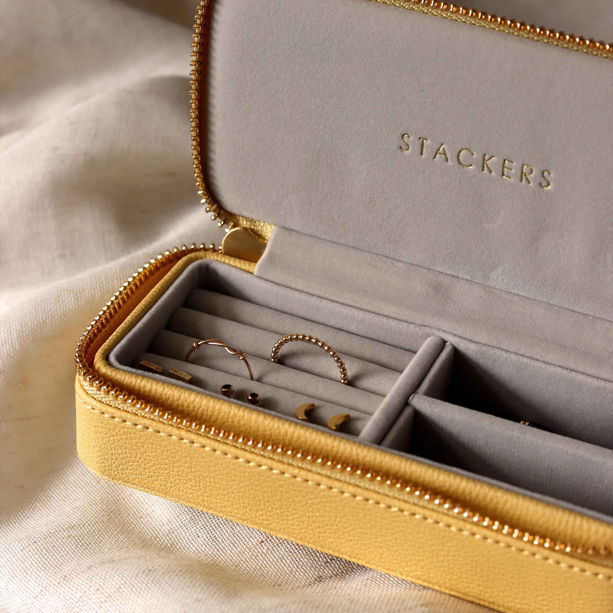 Stackers Yellow Travel Jewellery Box - Medium