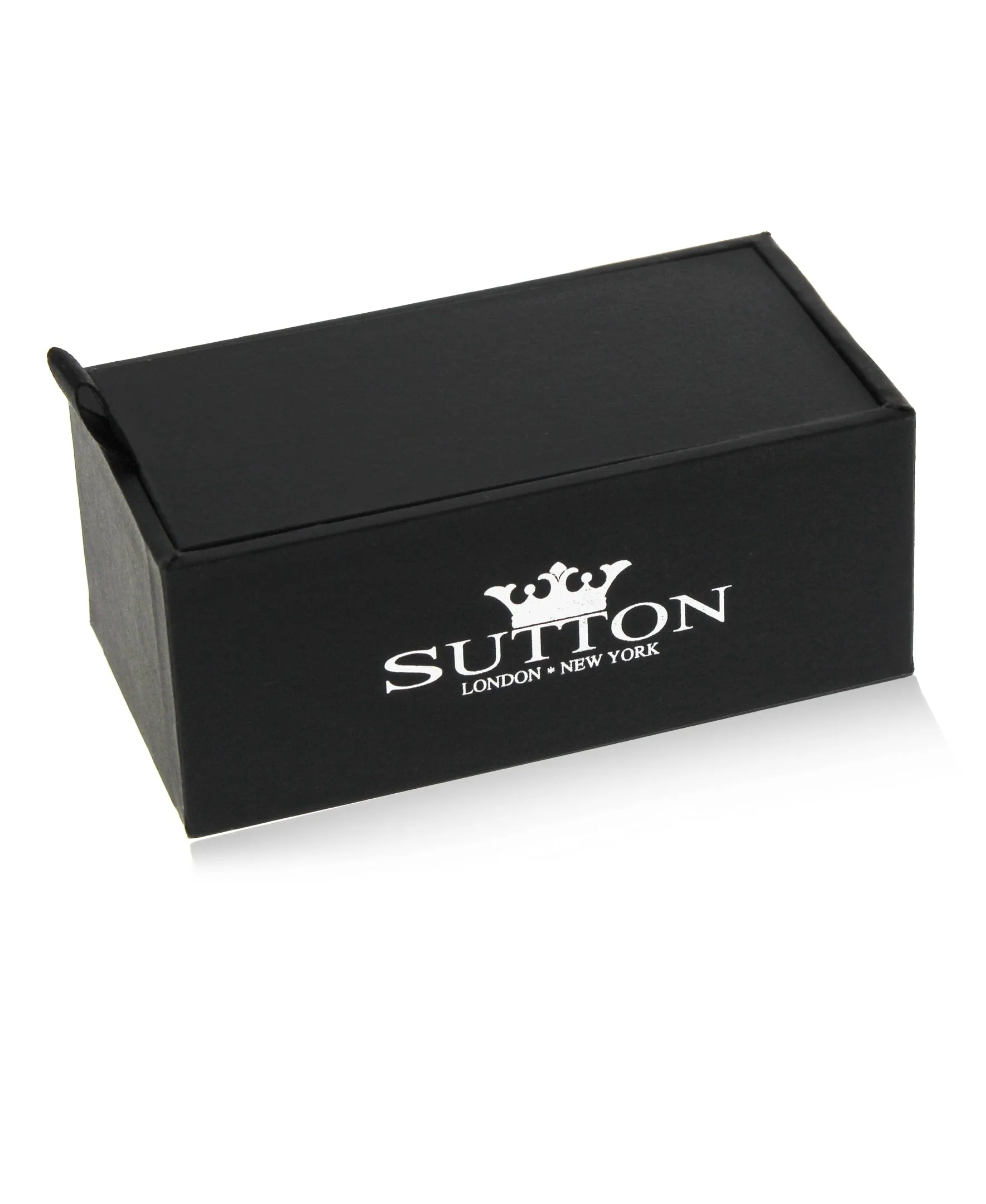 Sutton Silver-Tone Checkered Mother of Pearl Cufflinks