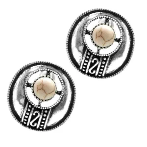 The Four Corners White Stone Post Earrings