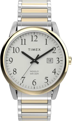 Timex Men's Easy Reader 40mm Watch - Two-Tone Expansion Band White Dial Two-Tone Case