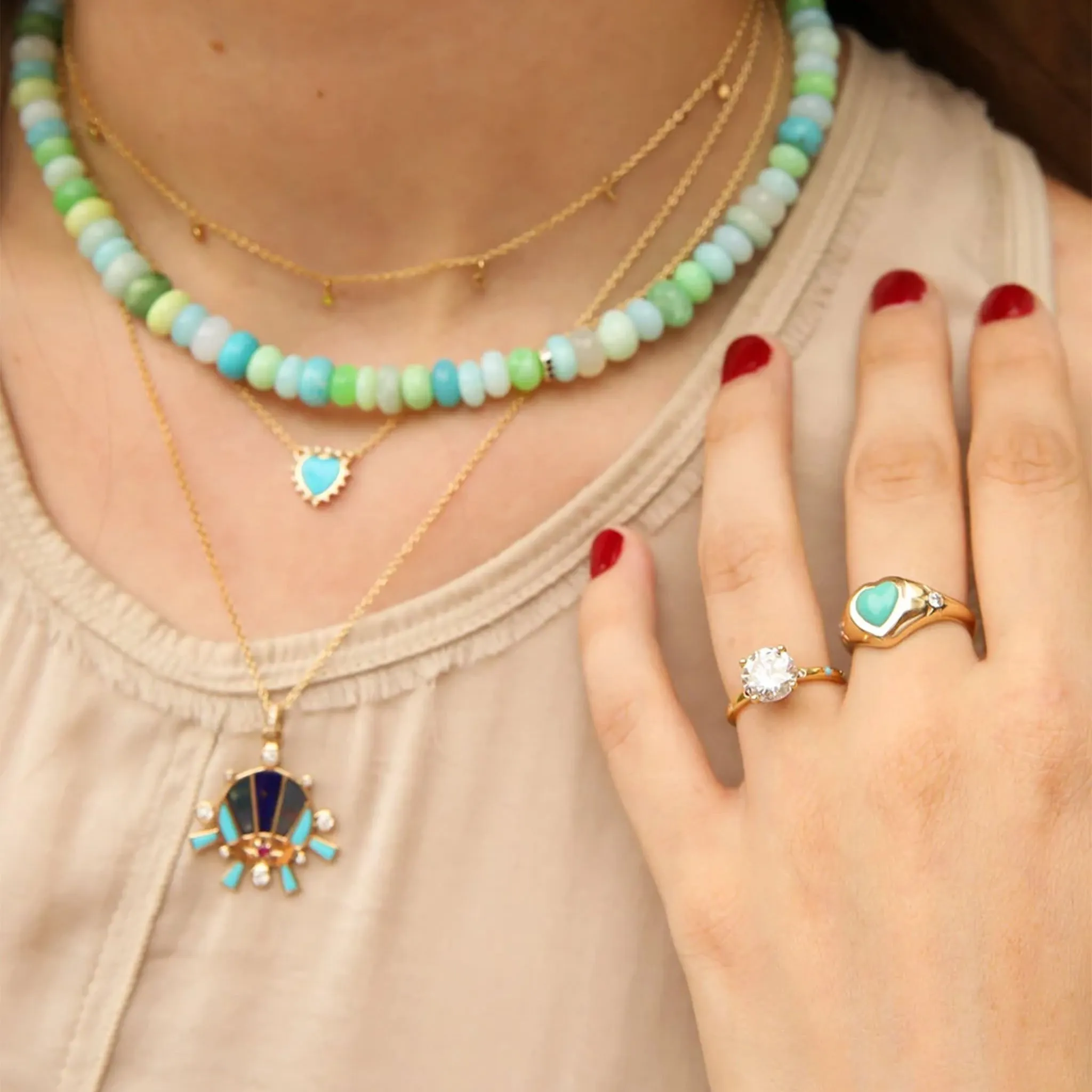 Turquoise Heart Ring