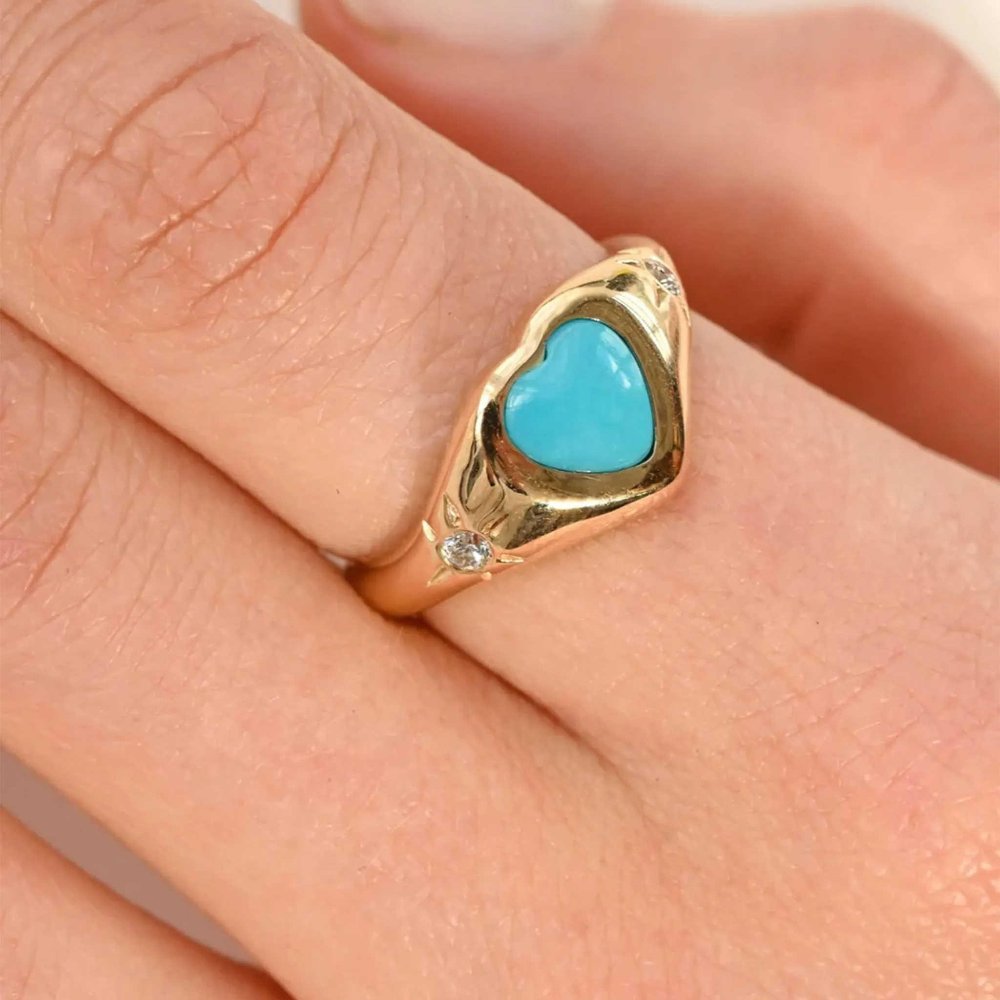 Turquoise Heart Ring