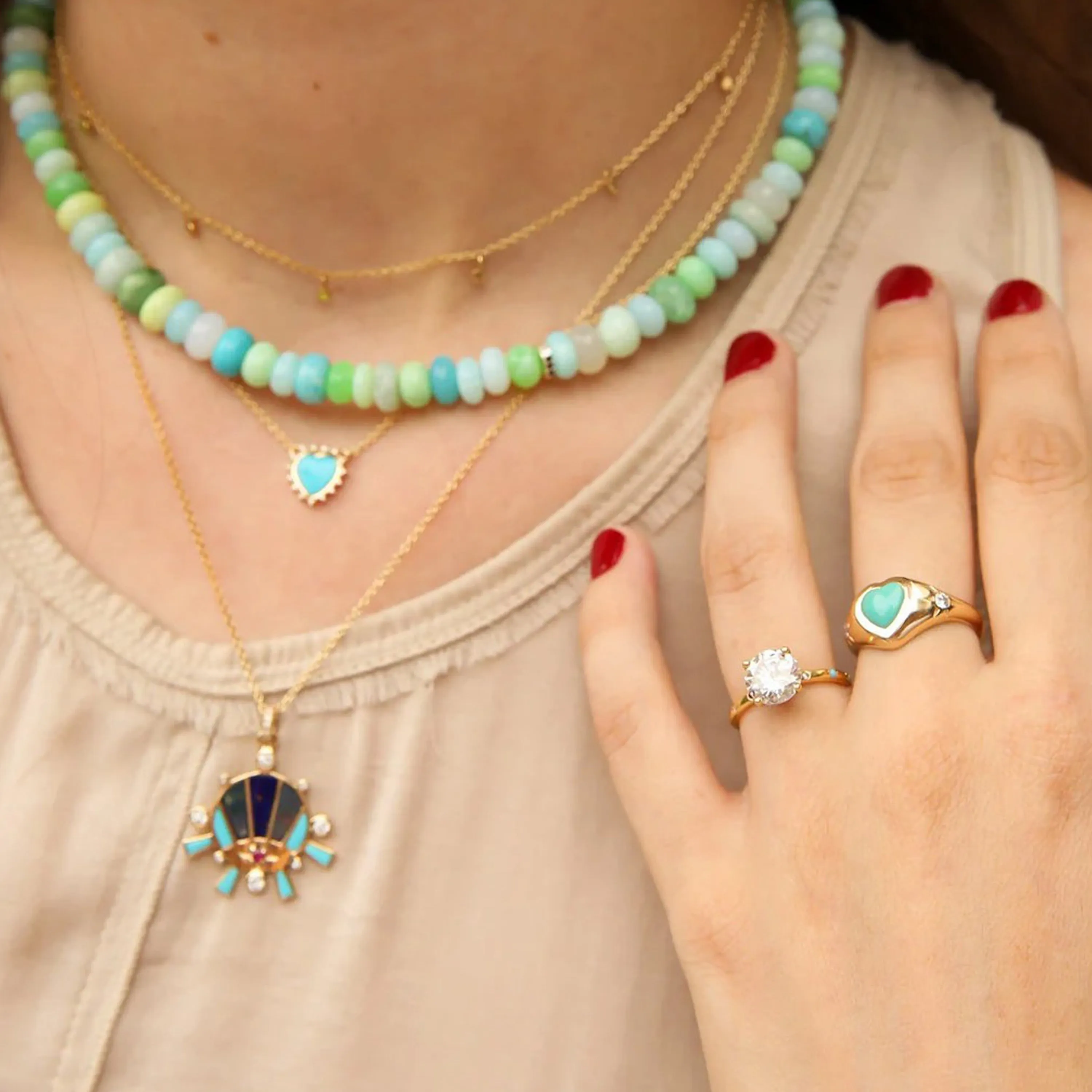 Turquoise Heart Ring