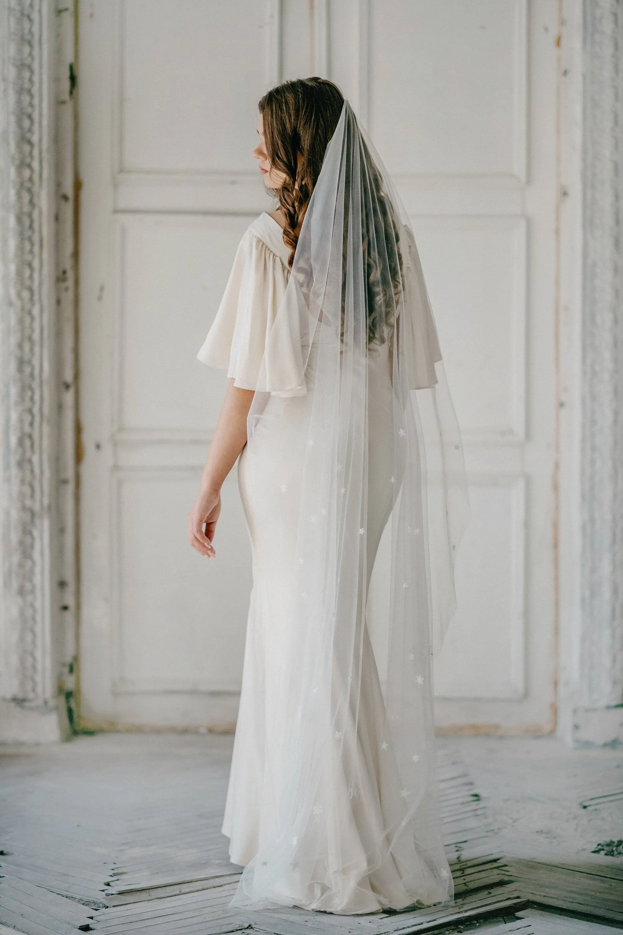 Veil with stars, Celestial veil - COELESTINE