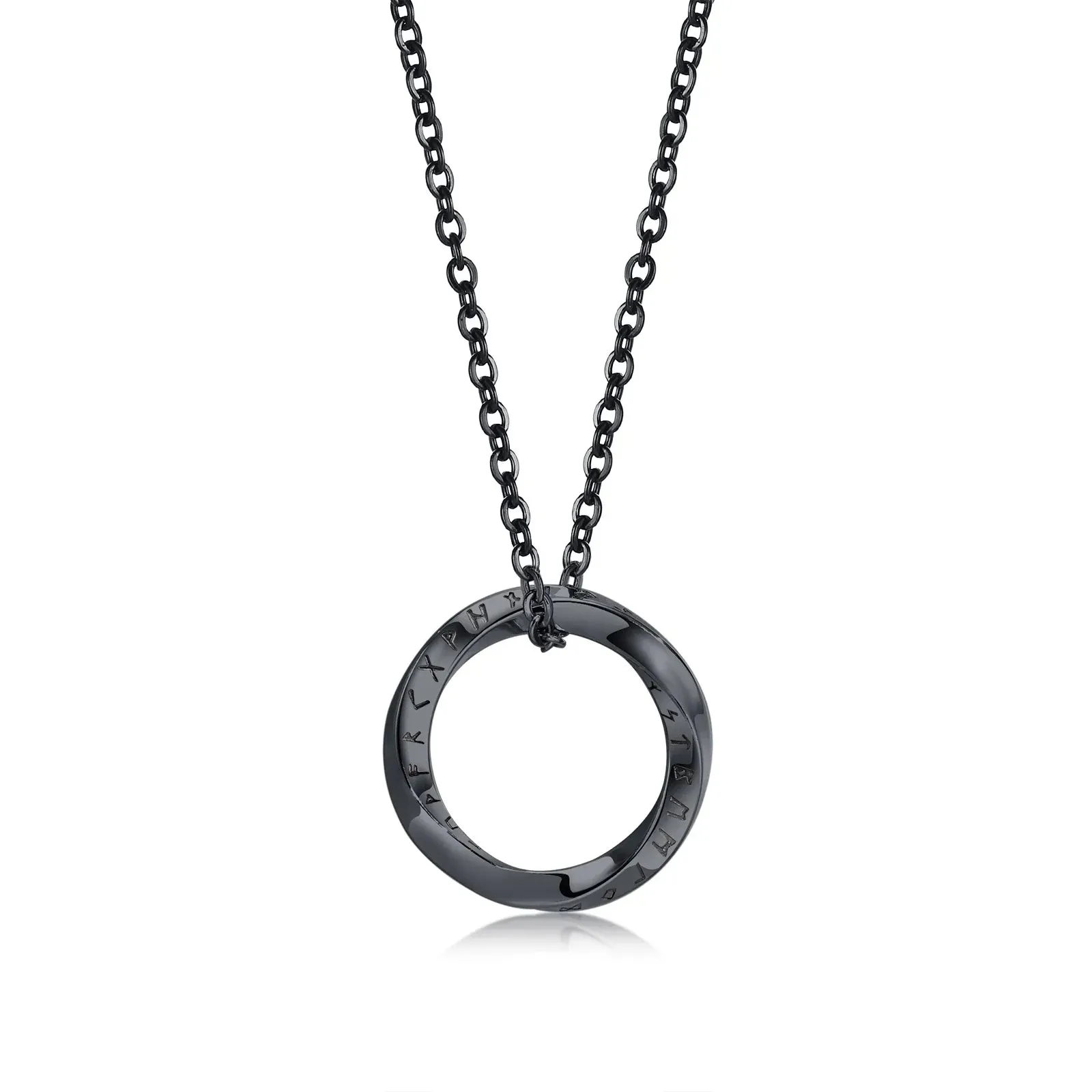 Vnox Norse Viking Pendant Necklaces, Men Twisted Stainless Steel Mobius Triangle Charm, Vegvisir Nordic Valknut Geometric Collar
