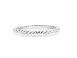 White Gold Twisted Rope Band