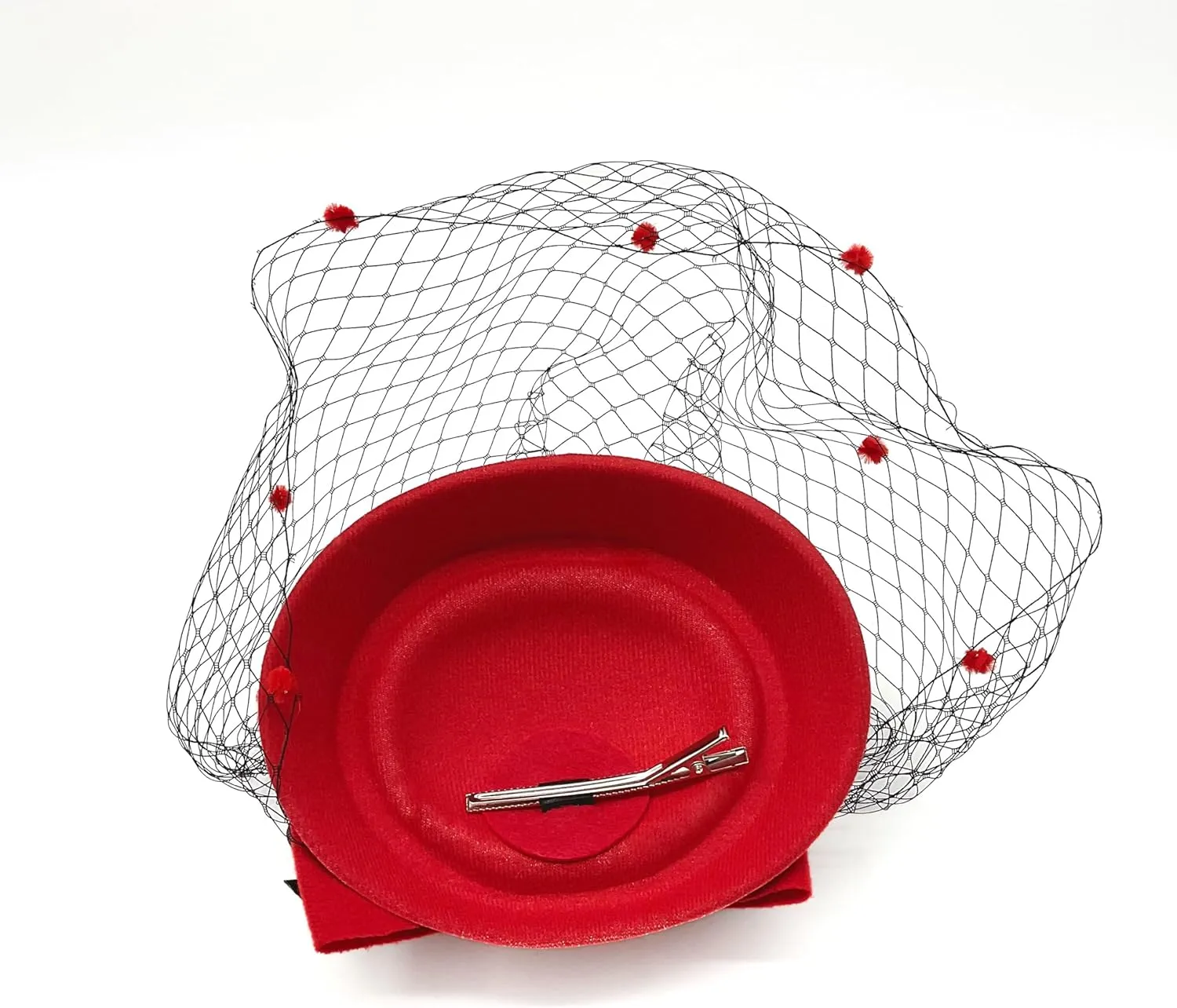 Women Fascinators Hat Hair Clip Wedding Cocktail Headband Tea Party Feather Flower Pillbox Hat with Veil