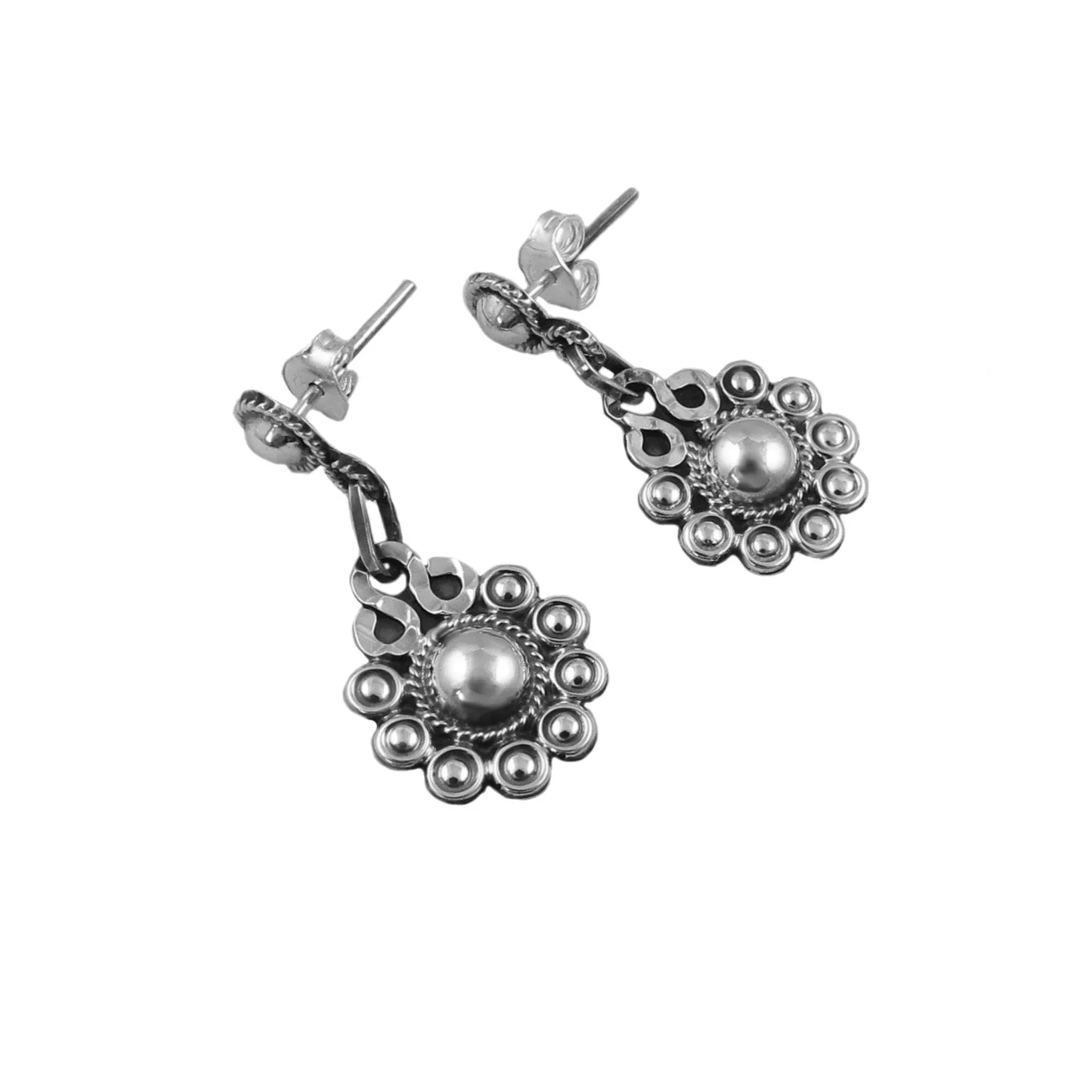 Women's Silver Flower Earrings