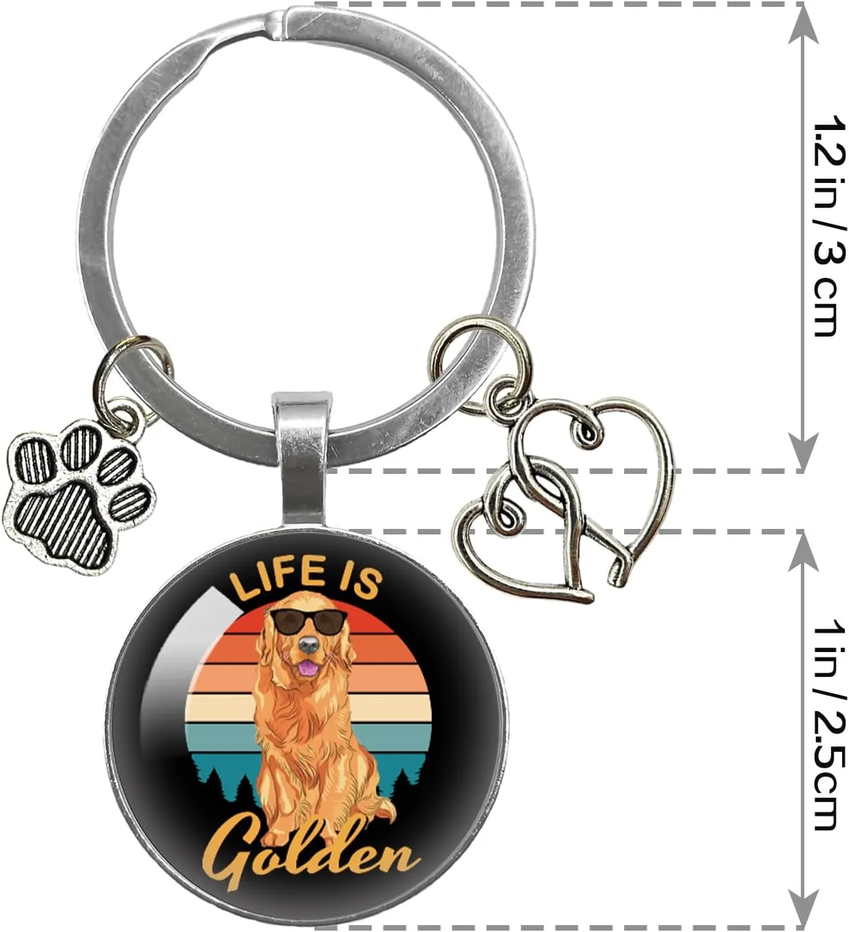 YAZMEEN Funny Transparent Cabochons Keychain with Pendant Metal Keychain Funny Keychain Gifts for Office Worker Nurse Doctor