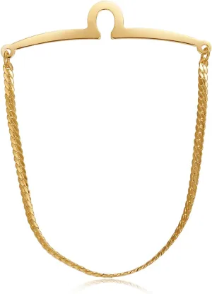 Yoursfs Tie Chain for Mens Loop Men's Double Color Link Chain Cravat Collar tie Clip
